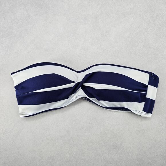 Mossimo Blue Stripe Bandeau Padded Sports Beach Bikini Bralette Swim Top S Small - Picture 1 of 8